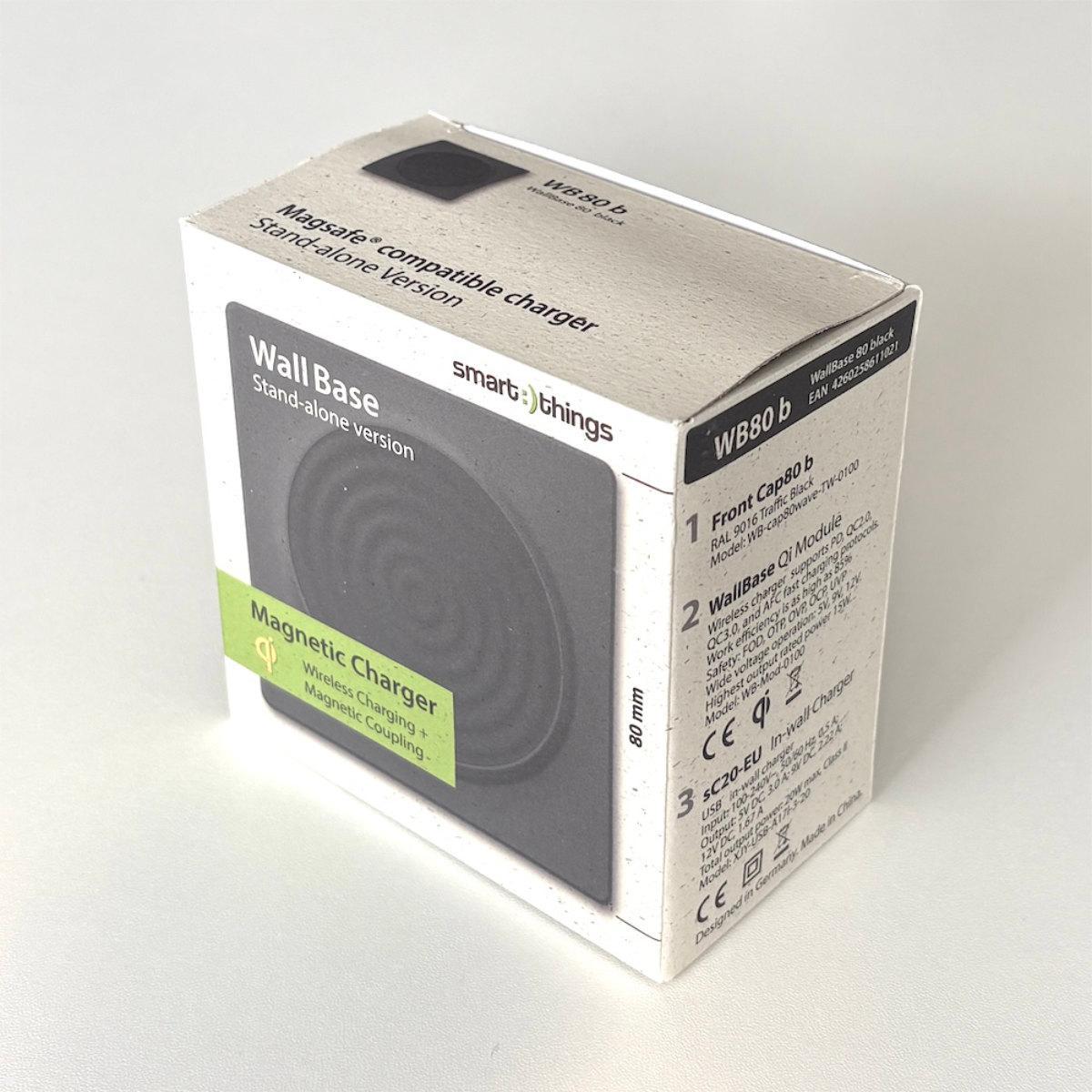 smart things WallBase Wave Qi Charger Unterputz, schwarzgrau (WB80 b) Verpackung
