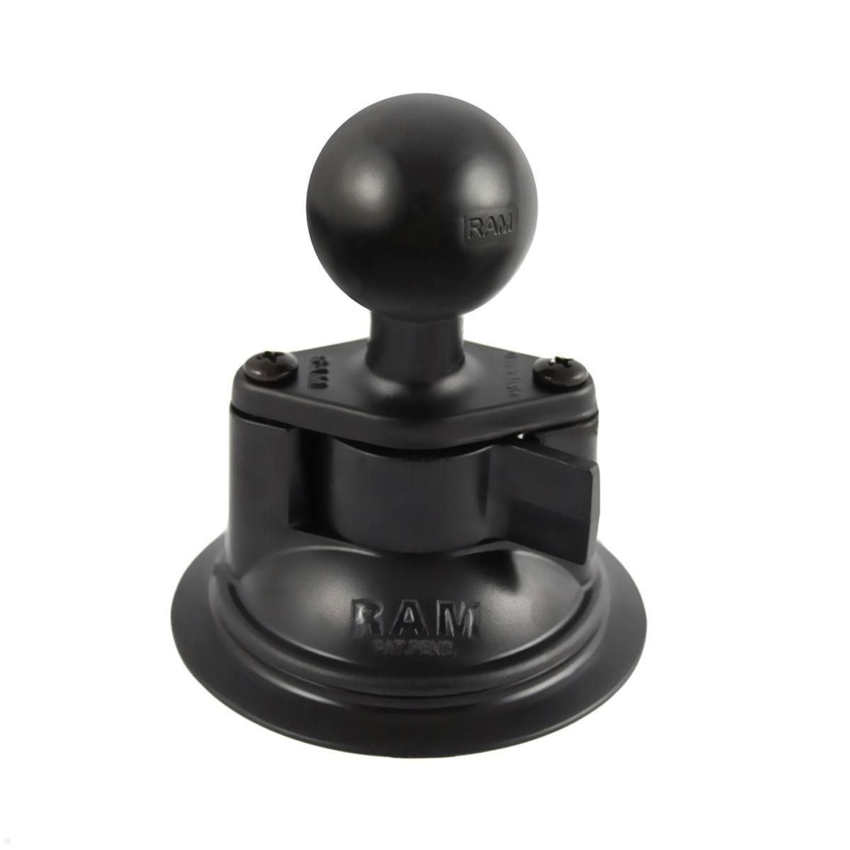 RAM Mounts Saugfuss mit Diamond-Basisplatte C-Kugel Drehverschluss (RAM-224U), RAM Mounts Saugnapf Befestigung