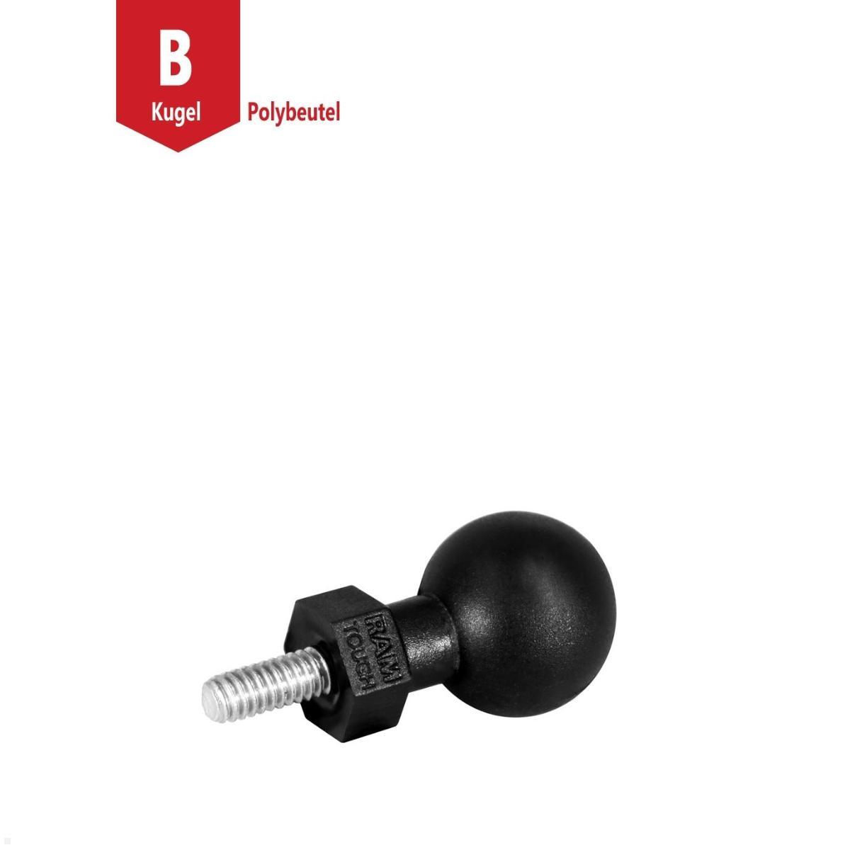 RAM Mounts Tough-Ball mit M8-1,25 Zoll x 8 mm Gewindestift B-Kugel (RAP-B-379U-M81208), Kugeladapter für Befestigungslösungen