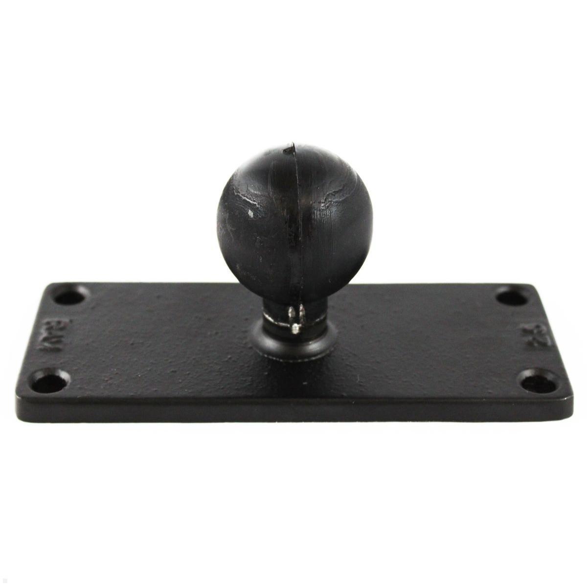 RAM Mounts Basisplatte rechteckig 50,8 x 127 mm mit C-Kugel (RAM-202U-25), Montageplatte Aluminium schwarz