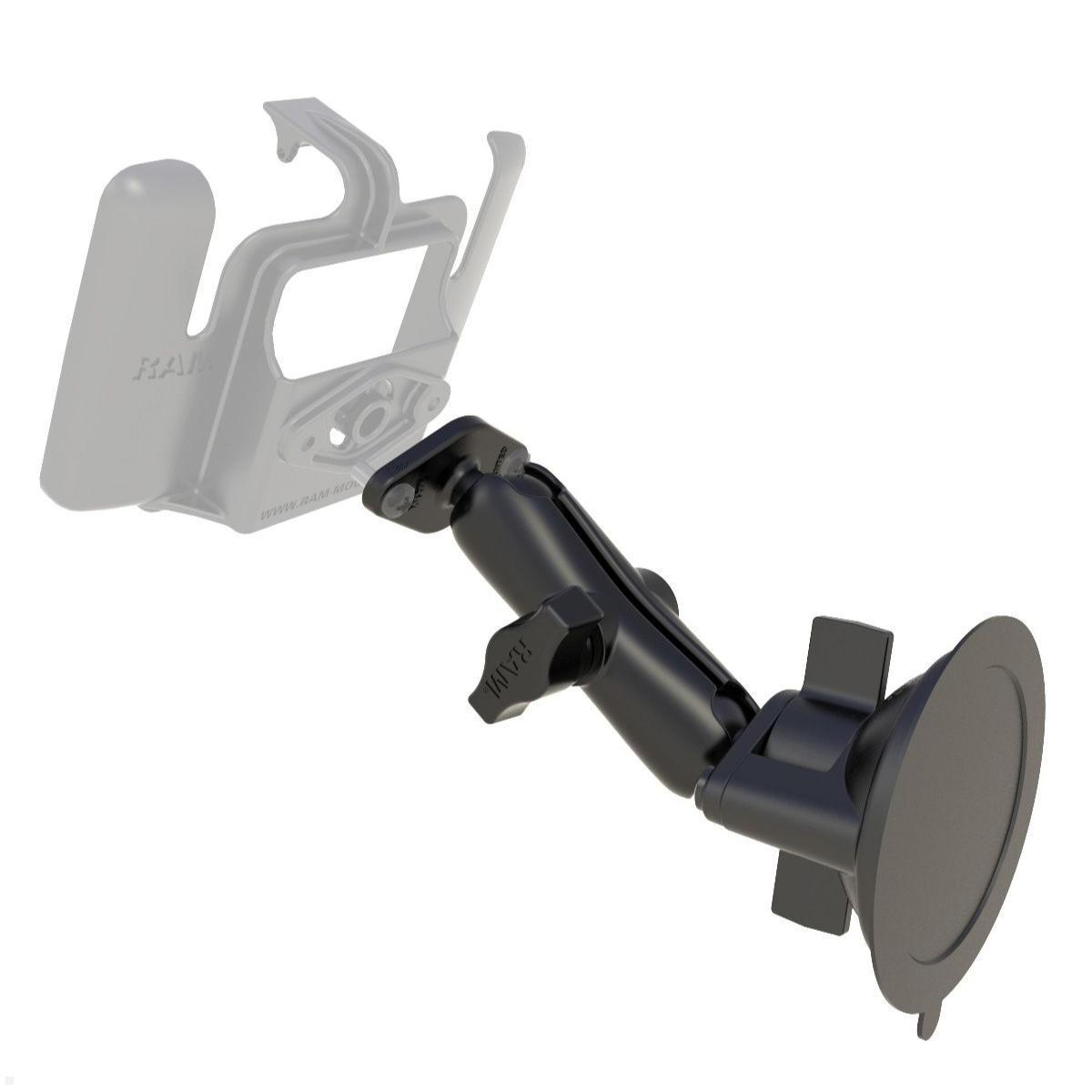 RAM Mounts Saugfuss-Set - mittlerer Verbindungsarm, 2x Diamond-Basisplatte B-Kugel (RAM-B-166U), Diamond-Basisplatte Trapez