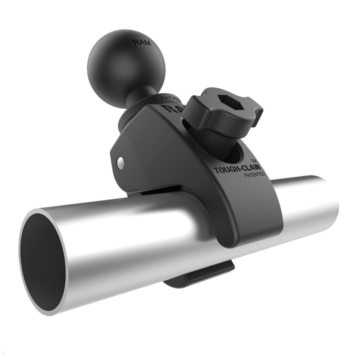RAM Mounts Tough-Claw Halteklammer klein mit Feststellschraube C-Kugel Durchmesser 15,9-29,0 mm (RAP-400U), Klemmbacken mit Gummibelag