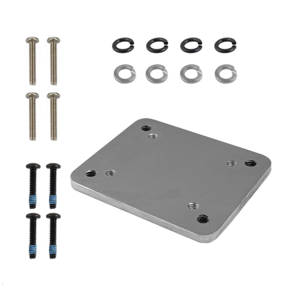 RAM Mounts Stahlverstärkungsplatte inkl. Schrauben-Set (RAM-202-225B-2U), Stahlplatte AMPS Lochmuster Schrauben