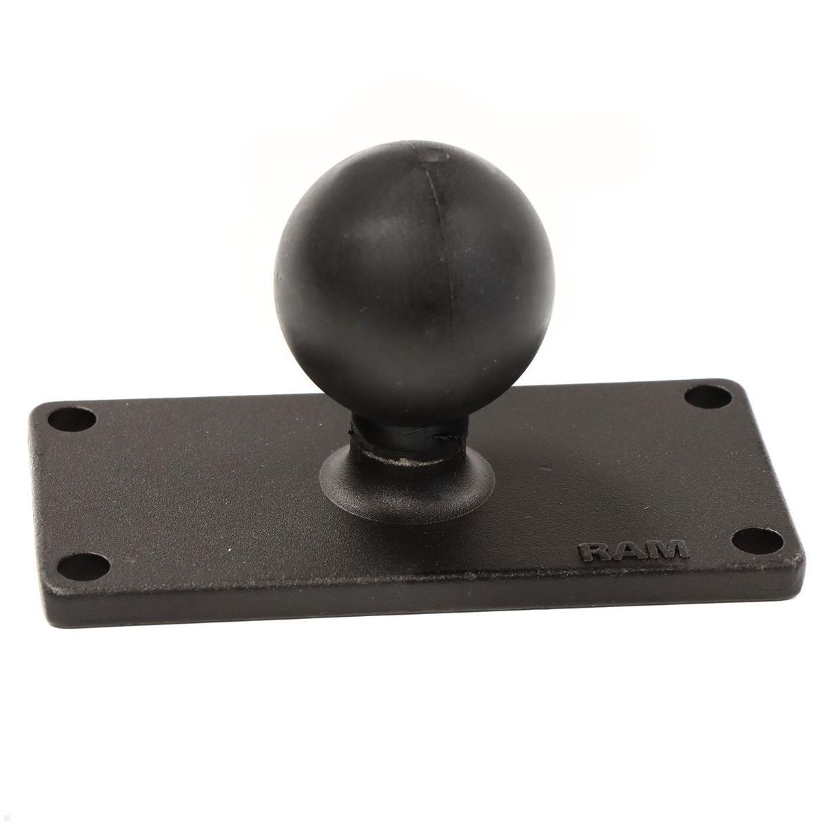 RAM Mounts Basisplatte rechteckig 50,8 x 101,6 mm mit C-Kugel (RAM-202U-24), Montageplatte Aluminium schwarz