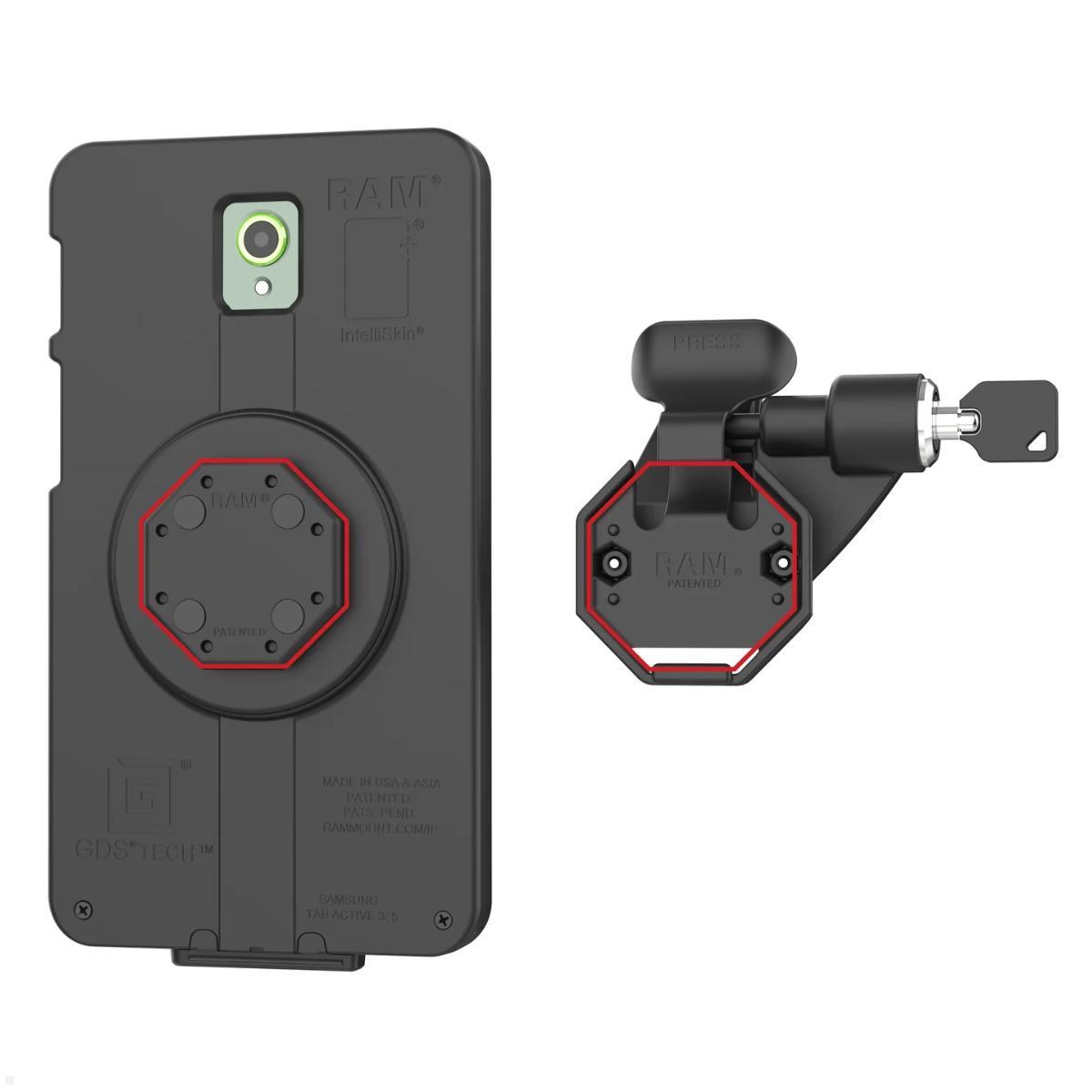 RAM Mounts Uni-Conn Halterung abschließbar Rechts (RAM-HOL-U1LRU), Tablet montiert