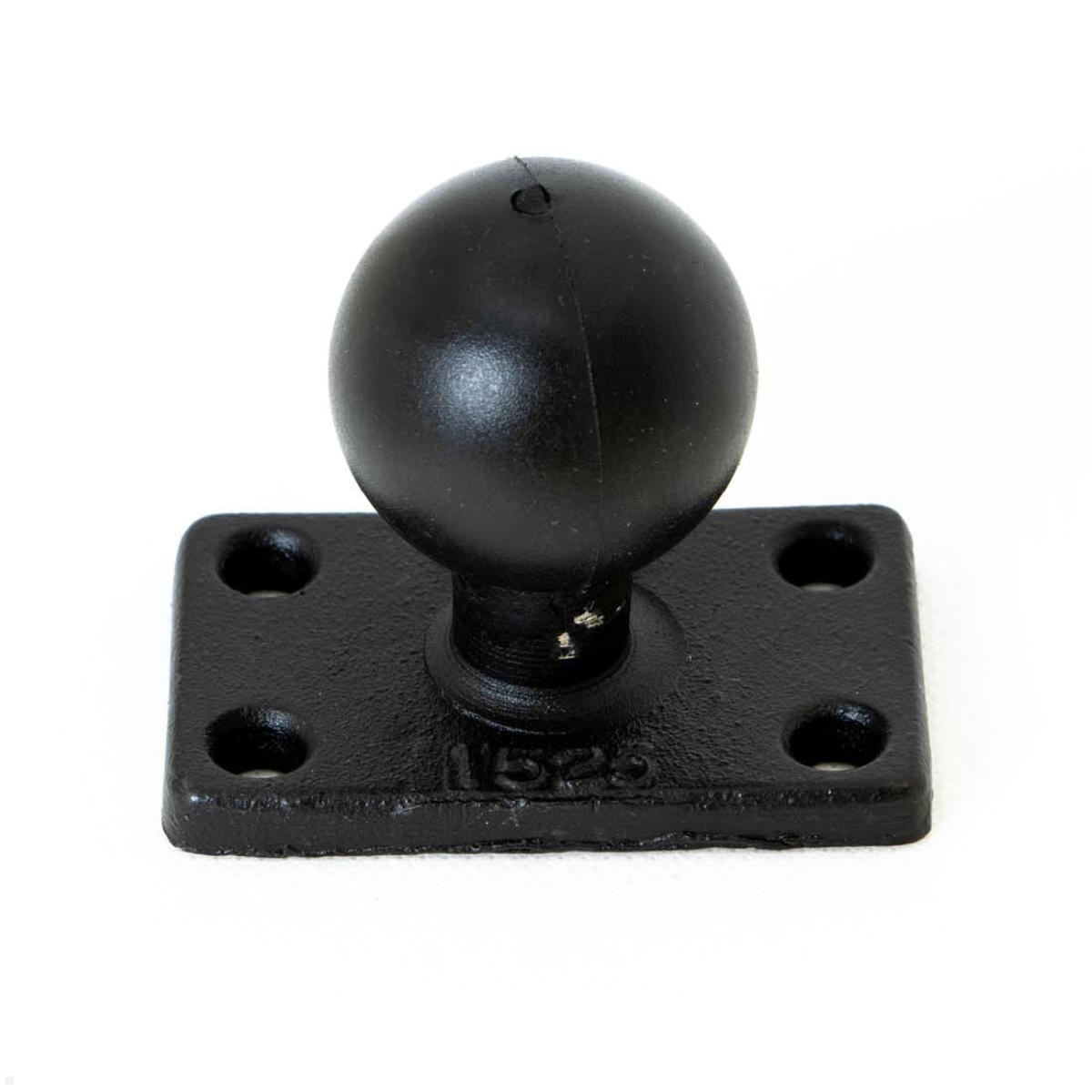 RAM Mounts Basisplatte rechteckig 38,1 x 63,5 mm mit C-Kugel (RAM-202U-1525), Montageplatte Aluminium schwarz