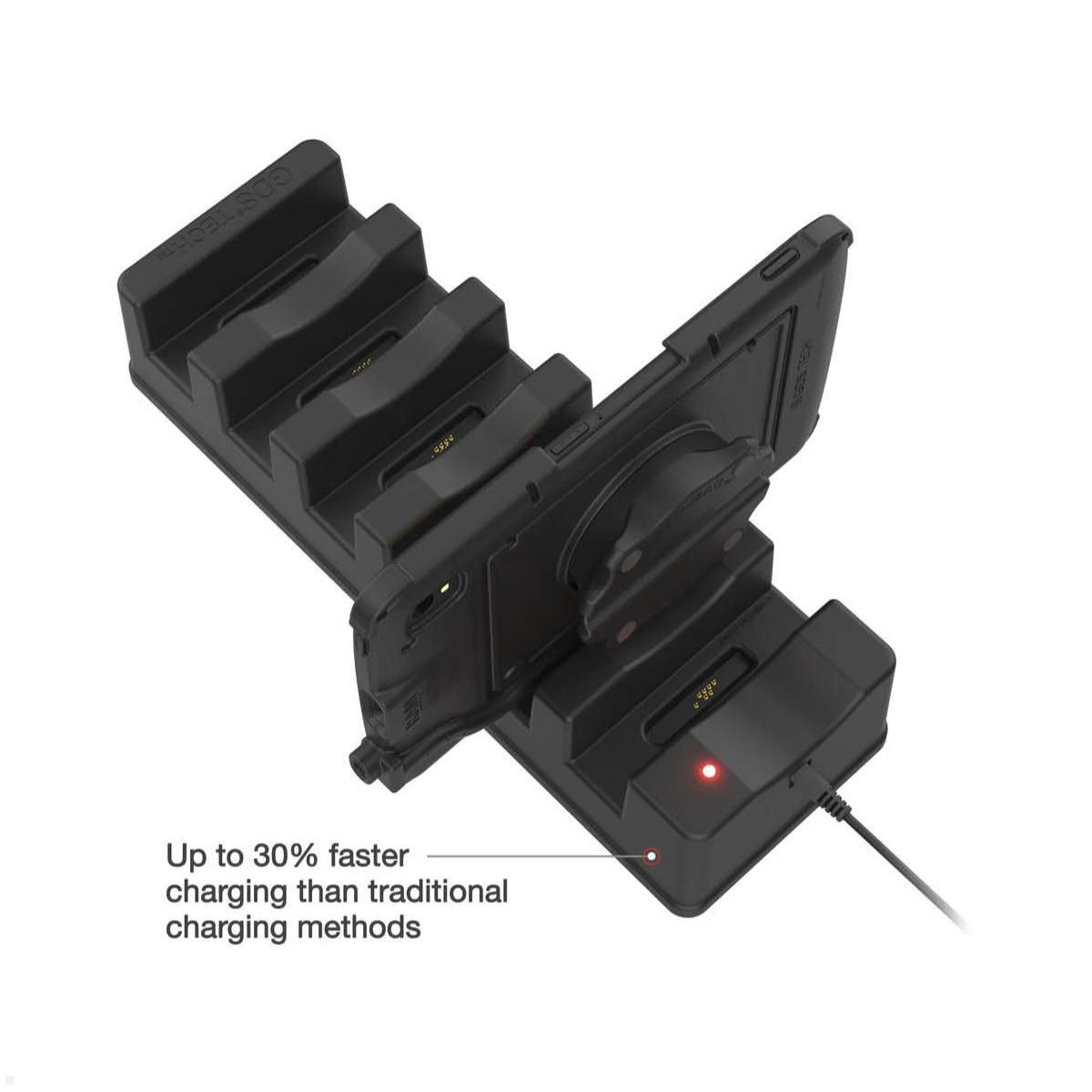 RAM Mounts 6-Fach GDS Tisch-Ladestation für Tablets in IntelliSkin Schutzhülle Oberansicht