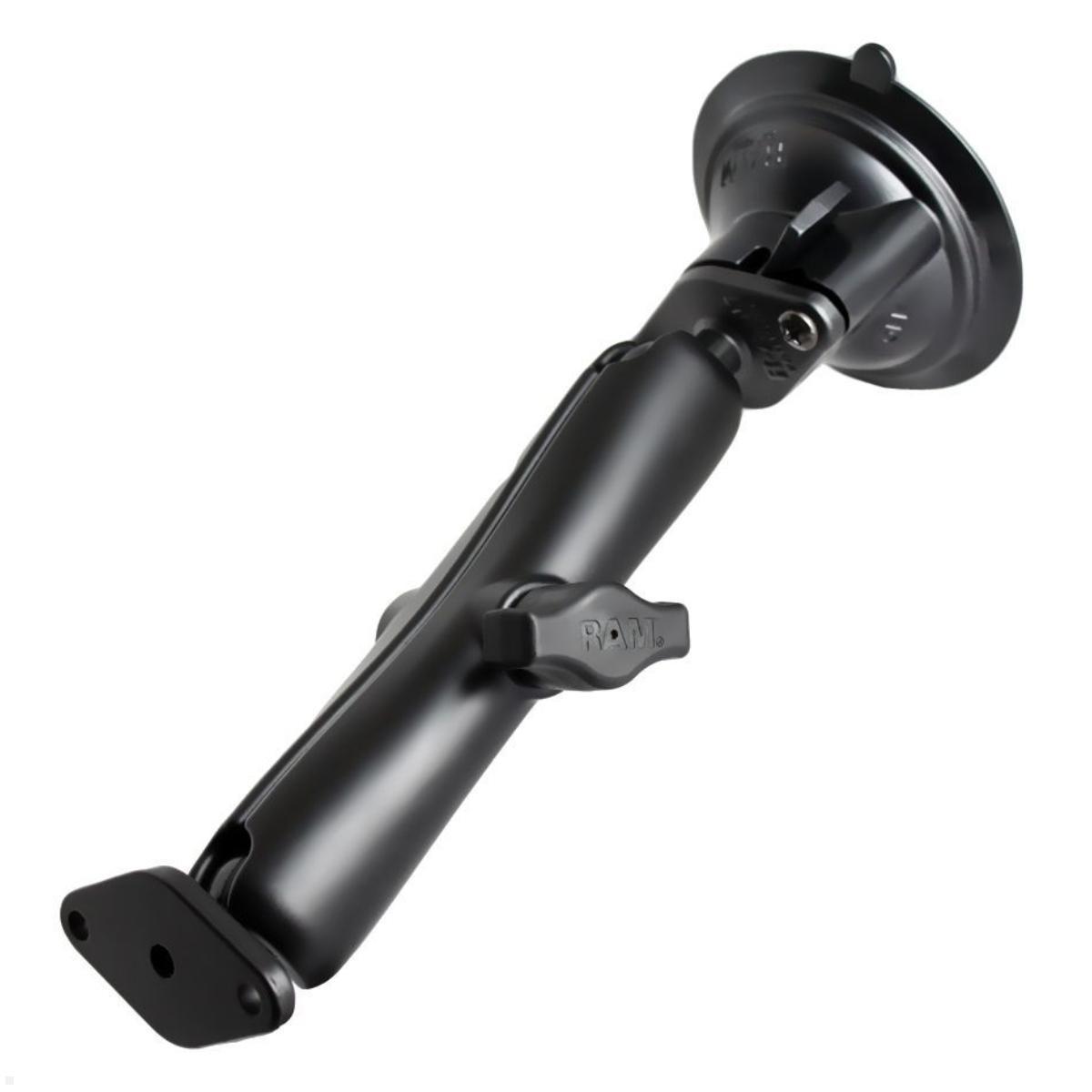 RAM Mounts Saugfuss-Set - langer Verbindungsarm, 2x Diamond-Basisplatte B-Kugel (RAM-B-166U-C), Saugfuss-Halterung langer Arm