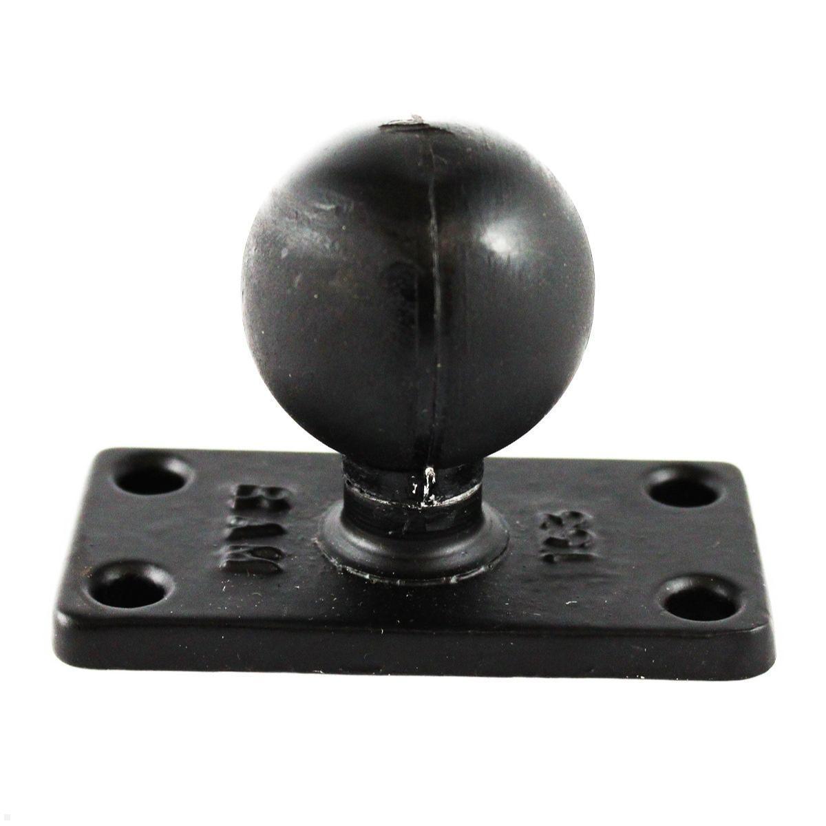 RAM Mounts Basisplatte rechteckig 38,1 x 76,2 mm mit C-Kugel (RAM-202U-153), Montageplatte Aluminium schwarz