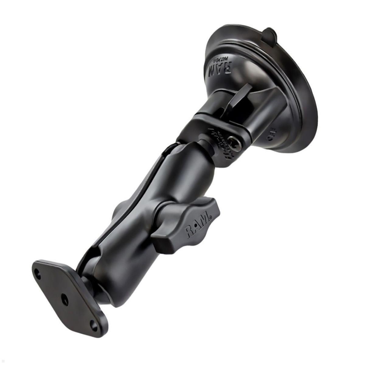 RAM Mounts Saugfuss-Set - mittlerer Verbindungsarm, 2x Diamond-Basisplatte B-Kugel (RAM-B-166U), Windschutzscheiben-Halterung