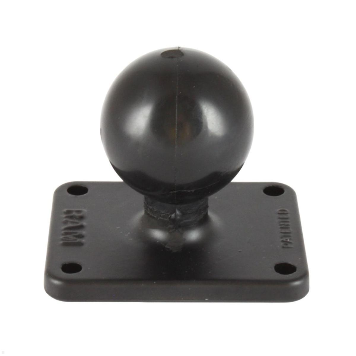 RAM Mounts Basisplatte rechteckig 50,8 x 63,5 mm mit C-Kugel (RAM-202U-225), Montageplatte Aluminium schwarz