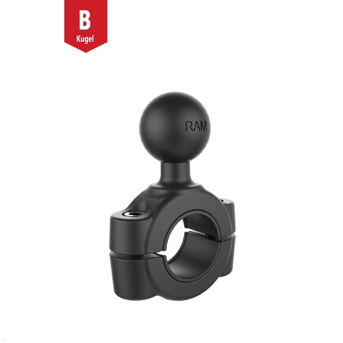 RAM Mounts Torque Rohrschelle B-Kugel für Durchmesser 19,1-25,4 mm (RAM-B-408-75-1U), Torque Befestigung mit Kunststoffring