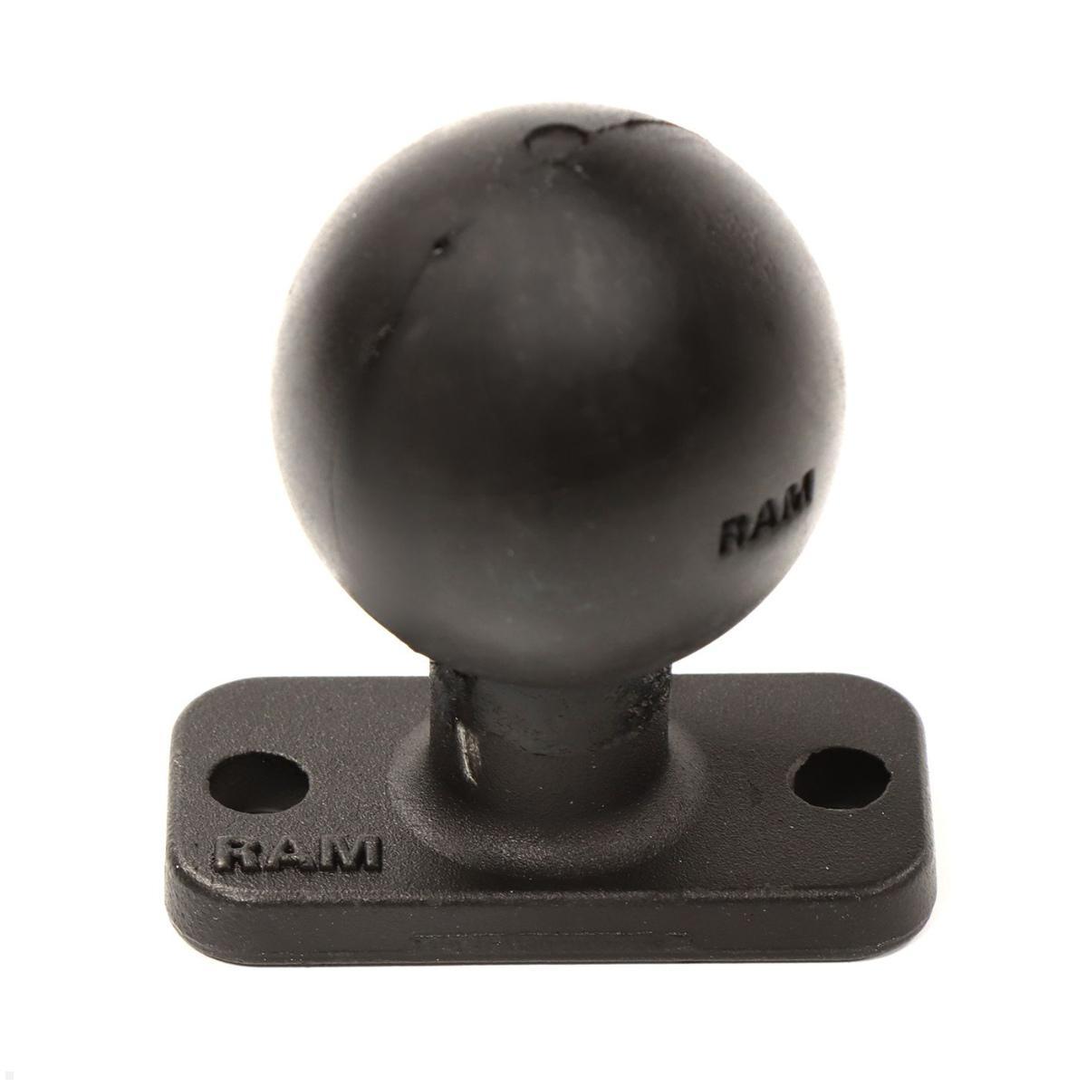 RAM Mounts Basisplatte rechteckig 25,4 x 50,8 mm mit C-Kugel (RAM-202U-12), Montageplatte Aluminium schwarz