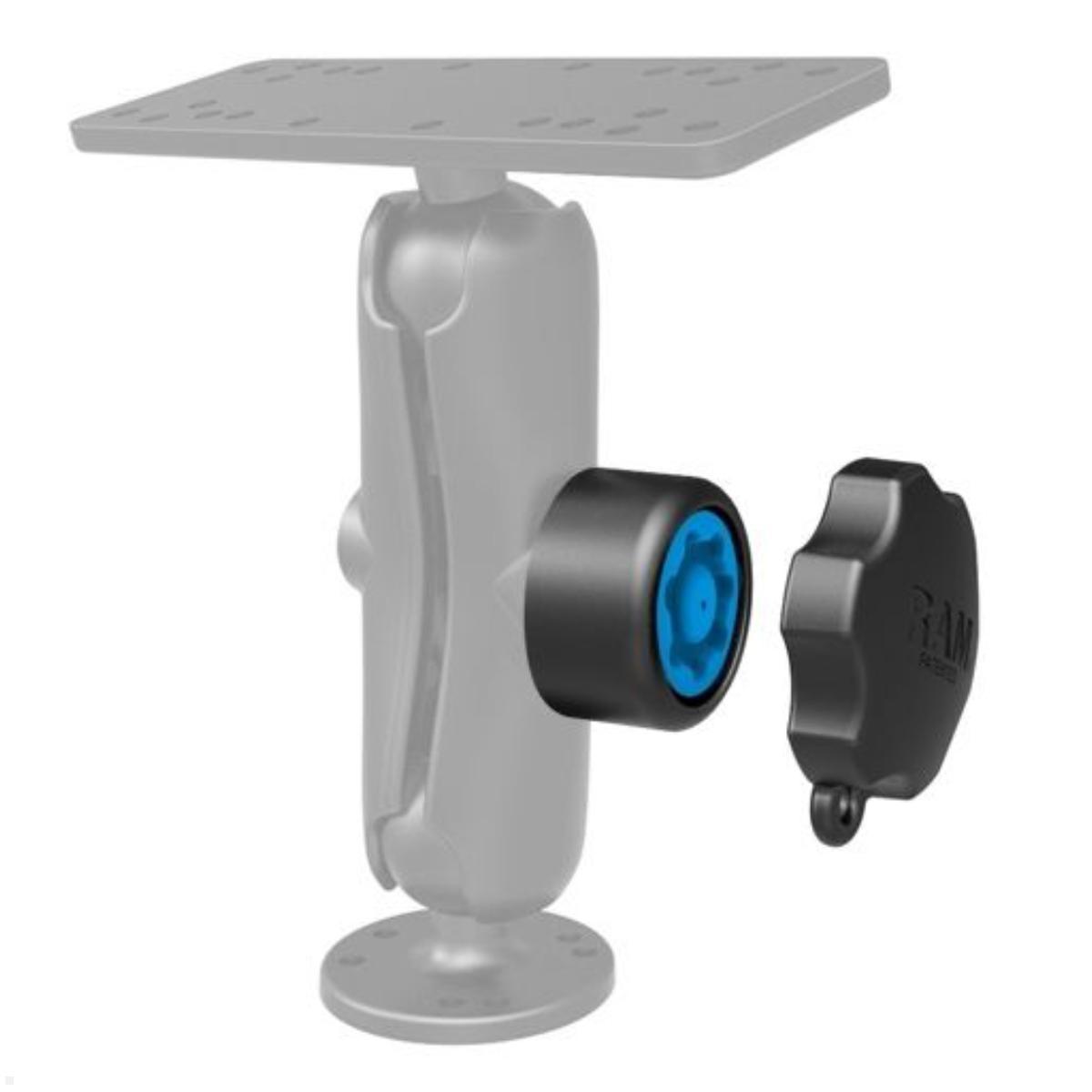RAM Mounts Pin-Lock Sicherung und Adapter für C-Kugel Verbindungsarme (RAP-S-KNOB5U), Sicherheitsknauf Verbindungsarm schwarz