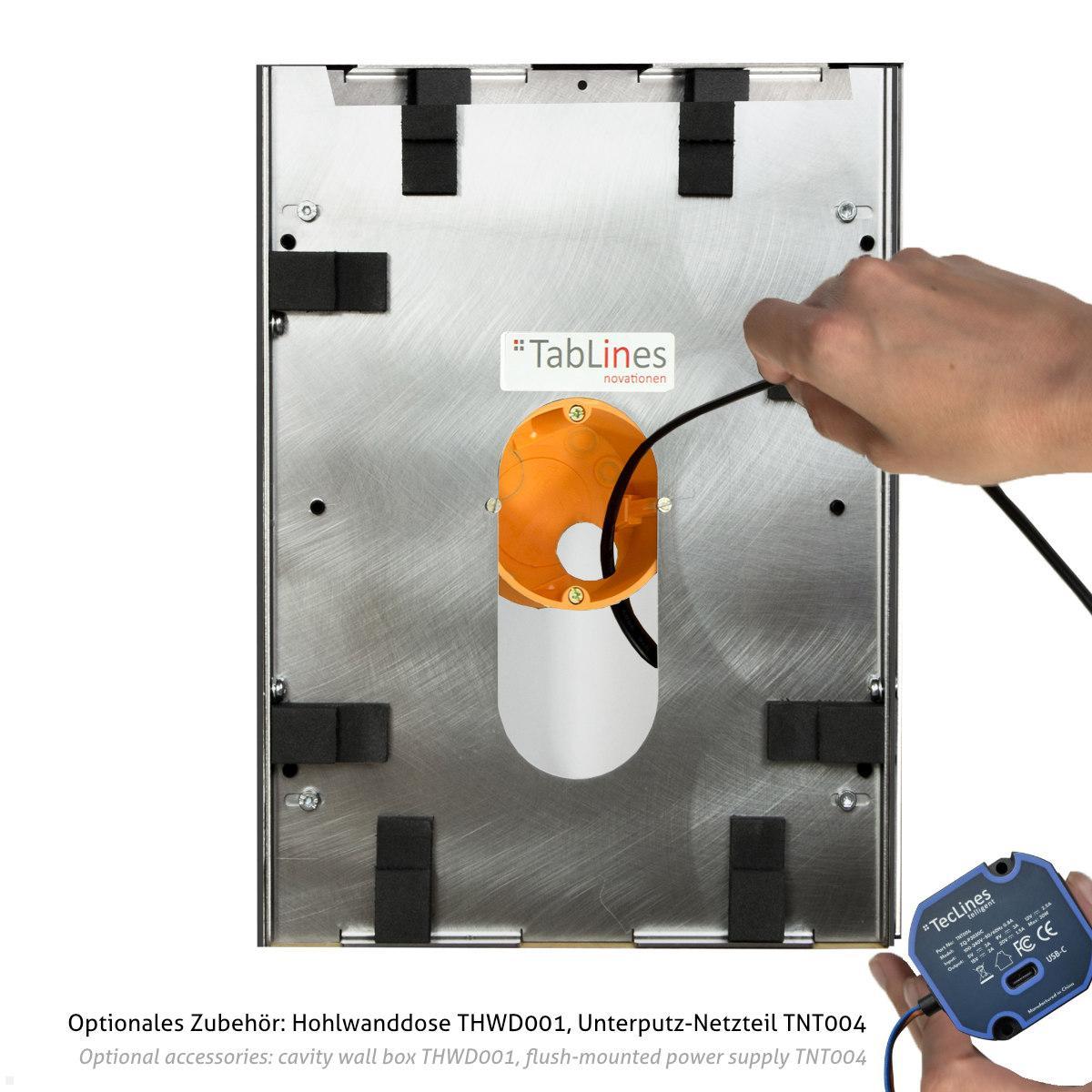 TabLines TWE139 Tablet Wandeinbau für Apple iPad Air 11.0 (M4), optionale Stromversorgung
