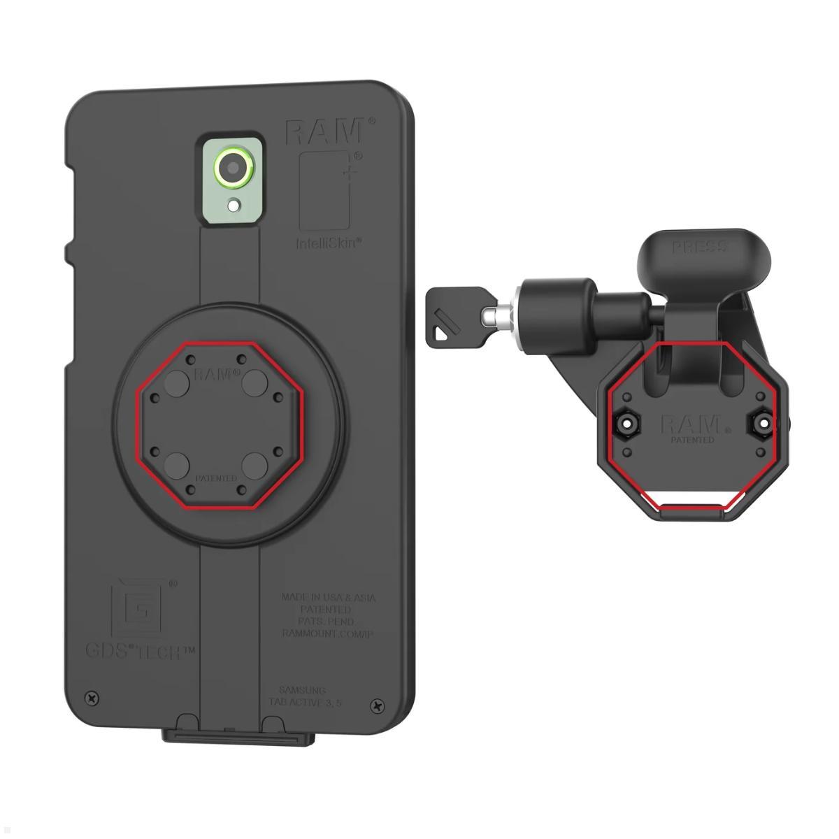 RAM Mounts Uni-Conn Halterung abschließbar Links (RAM-HOL-U1LLU), Tablet eingesetzt