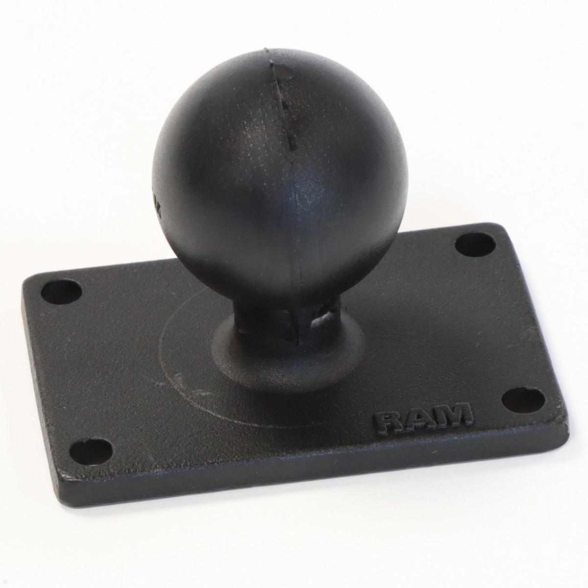 RAM Mounts Basisplatte rechteckig 50,8 x 76,2 mm mit C-Kugel (RAM-202U-23), Montageplatte Aluminium schwarz