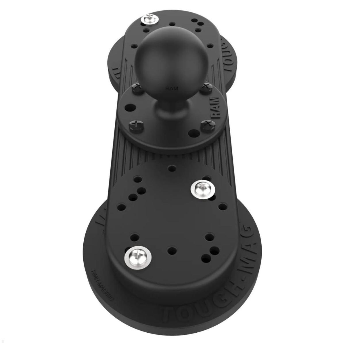 RAM Mounts Tough-Mag Doppelbasis C-Kugel 1,5 Zoll magnetisch (RAM-202-333-MAG88U), C-Kugel Halterungssystem Metalloberfläche