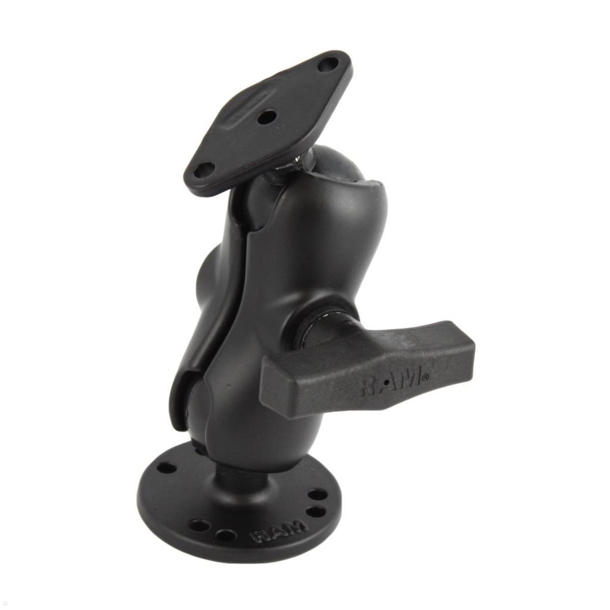 RAM Mounts Aufbau-Set - runde Basisplatte, kurzer Verbindungsarm, Diamond-Basisplatte, C-Kugel (RAM-138U-B), RAM Mounts Halterungsset Diamond Adapter