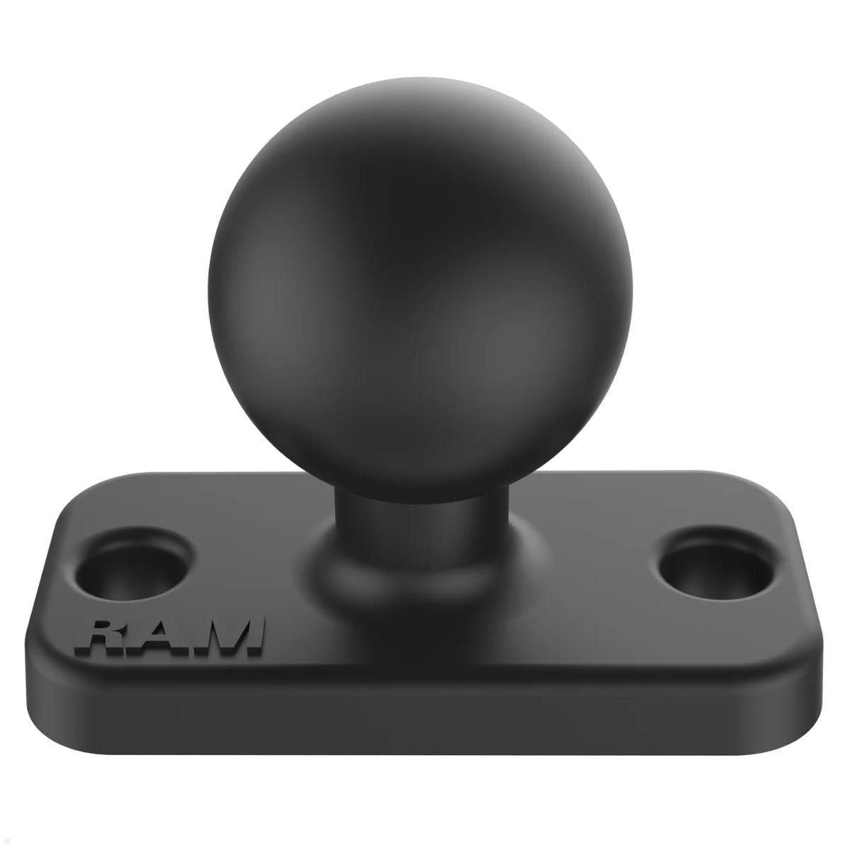 RAM Mounts Basisplatte rechteckig 1 x 2 Zoll mit B-Kugel (RAM-B-202U-12), Montageplatte Aluminium