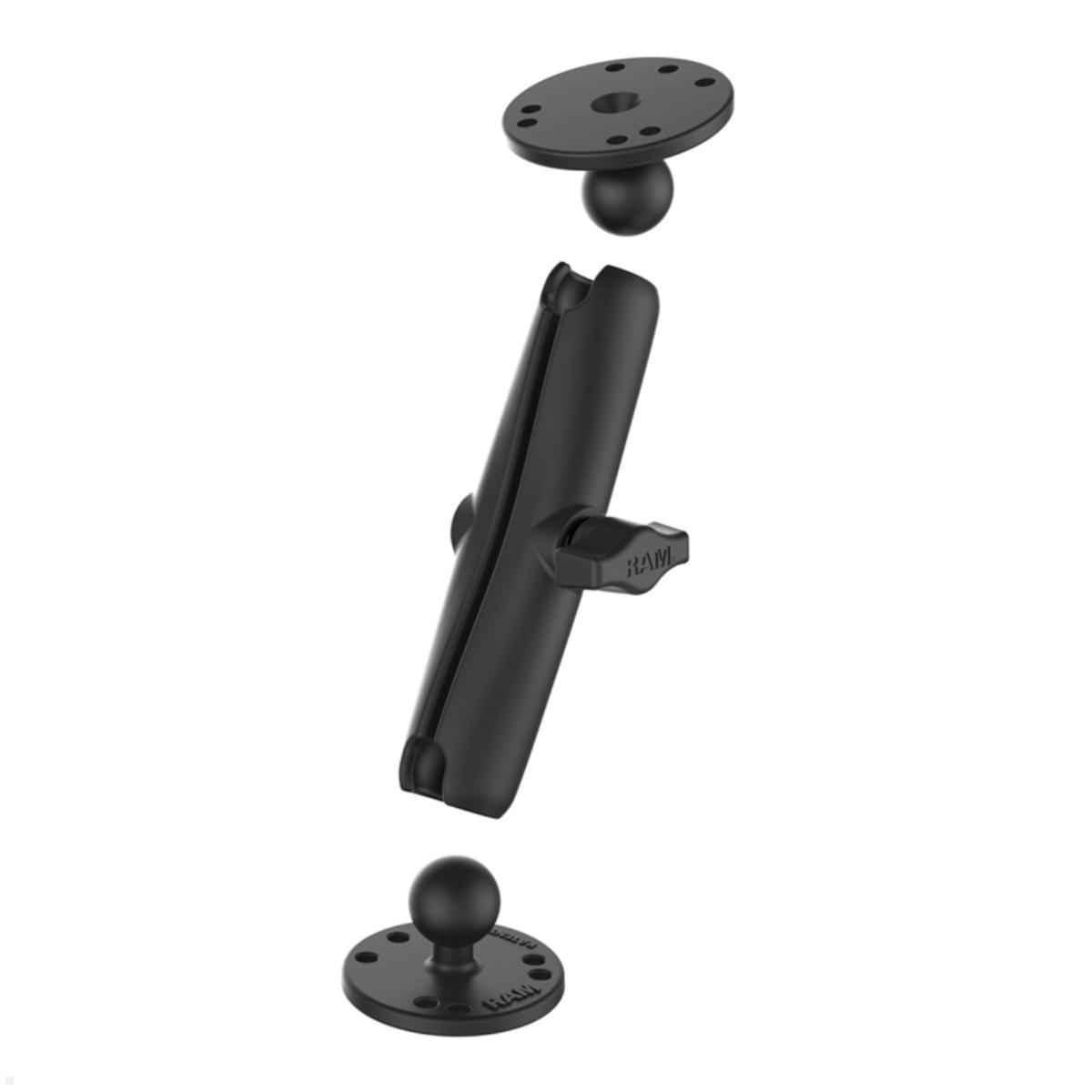 RAM Mounts 2x runde Platte, 1x Arm 150mm mit 2 B-Kugeln