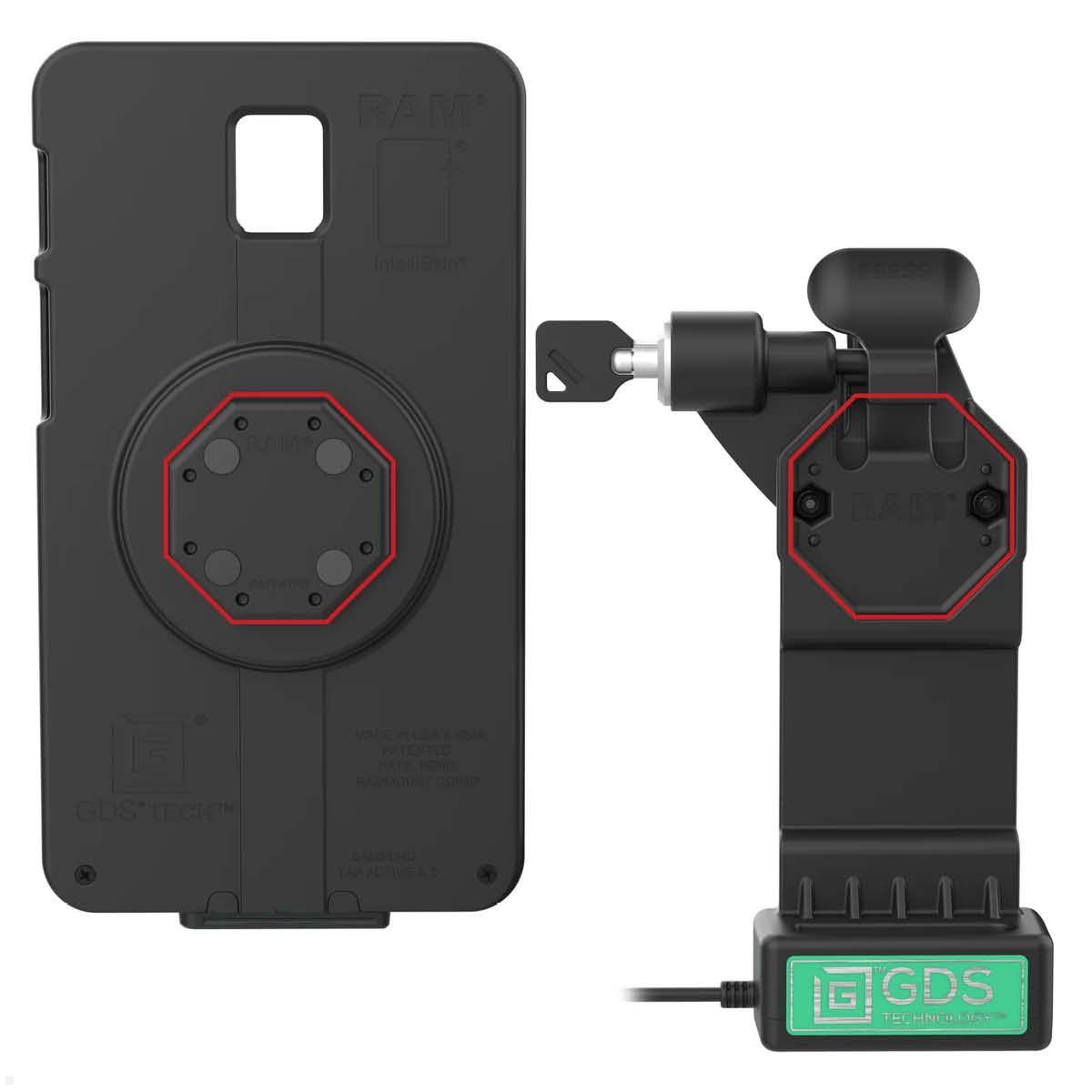 RAM Mounts GDS Uni-Conn Dock abschließbar Links (RAM-GDS-DOCKLL-U1CPU), AMPS Lochmuster