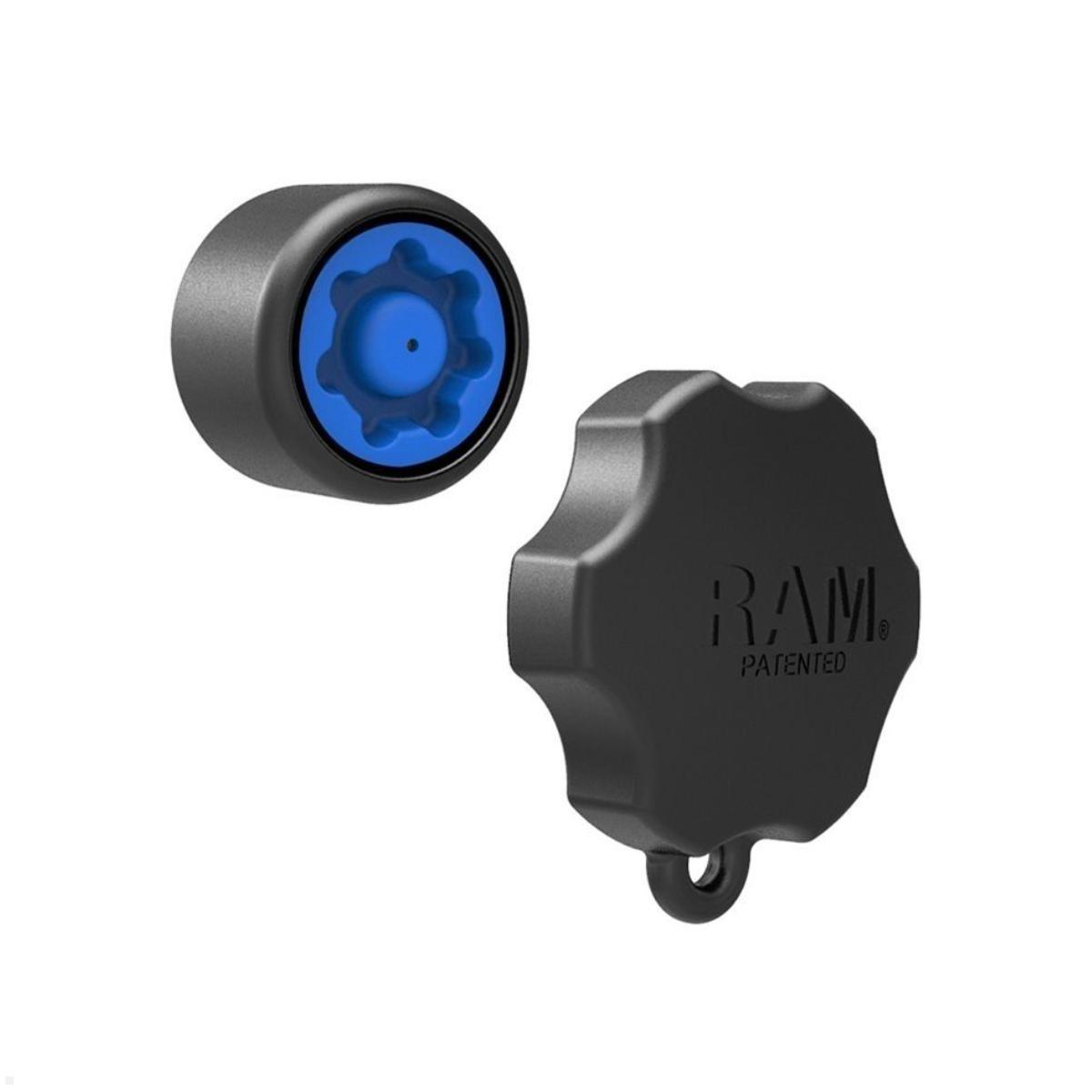 RAM Mounts Pin-Lock Sicherung und Adapter für C-Kugel Verbindungsarme (RAP-S-KNOB5U), Vibrationsschutz Diebstahlsicherung