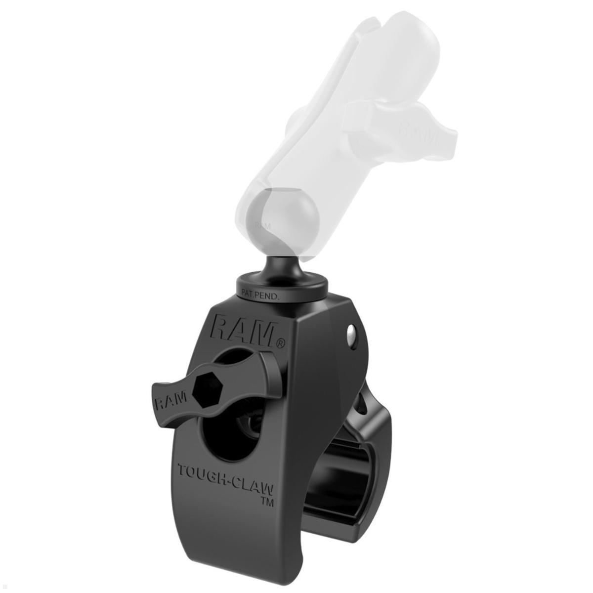 RAM Mounts Tough-Claw Halteklammer mittel mit Feststellschraube  B-Kugel Durchmesser 25,4-40,6 mm (RAP-B-404U), Rohrbefestigung