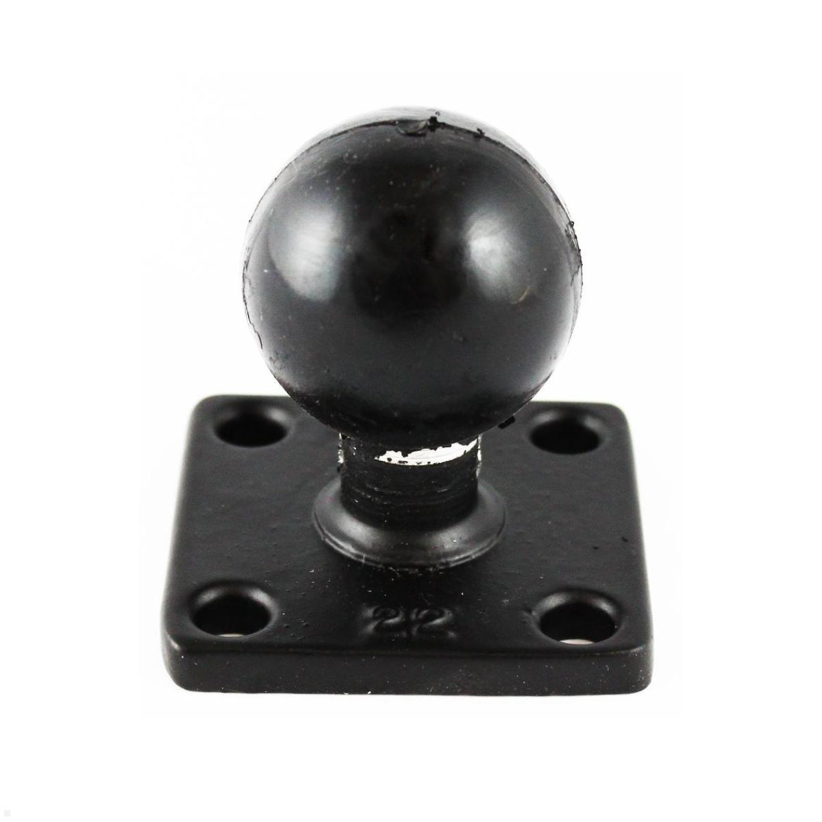 RAM Mounts Basisplatte quadratisch 50,8 x 50,8 mm mit C-Kugel (RAM-202U-22), Montageplatte Aluminium schwarz