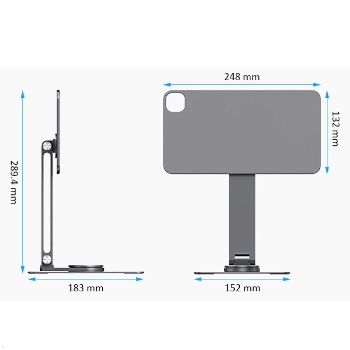 smart things iPad Pro 11 Tischständer magnetisch, anthrazit (sN24-11) Maße
