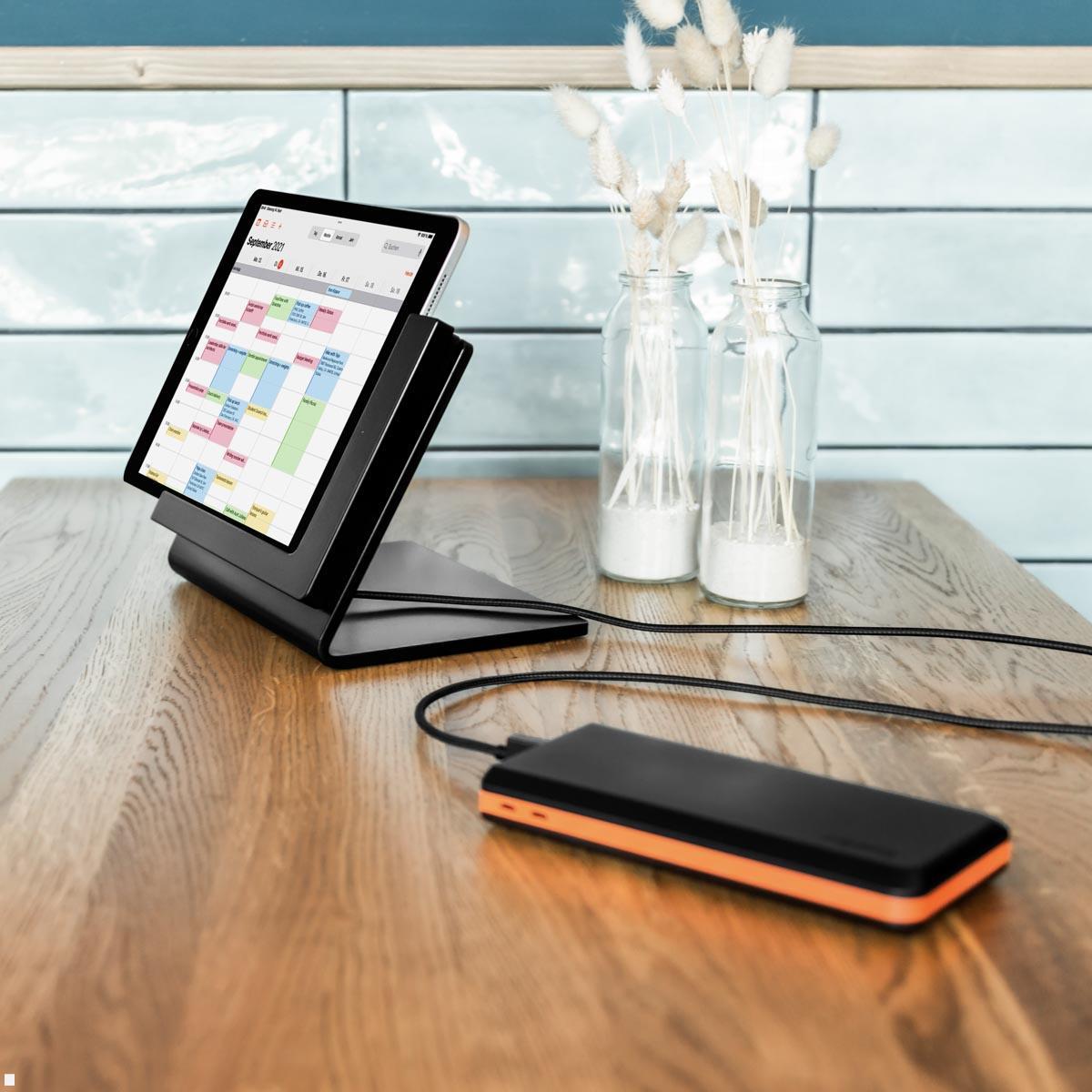 TabLines TTP003S Tabletständer Tisch Plug für iPad Air 4 / 5 10.9, mit Powerbank (nicht enthalten), Abb. ähnlich