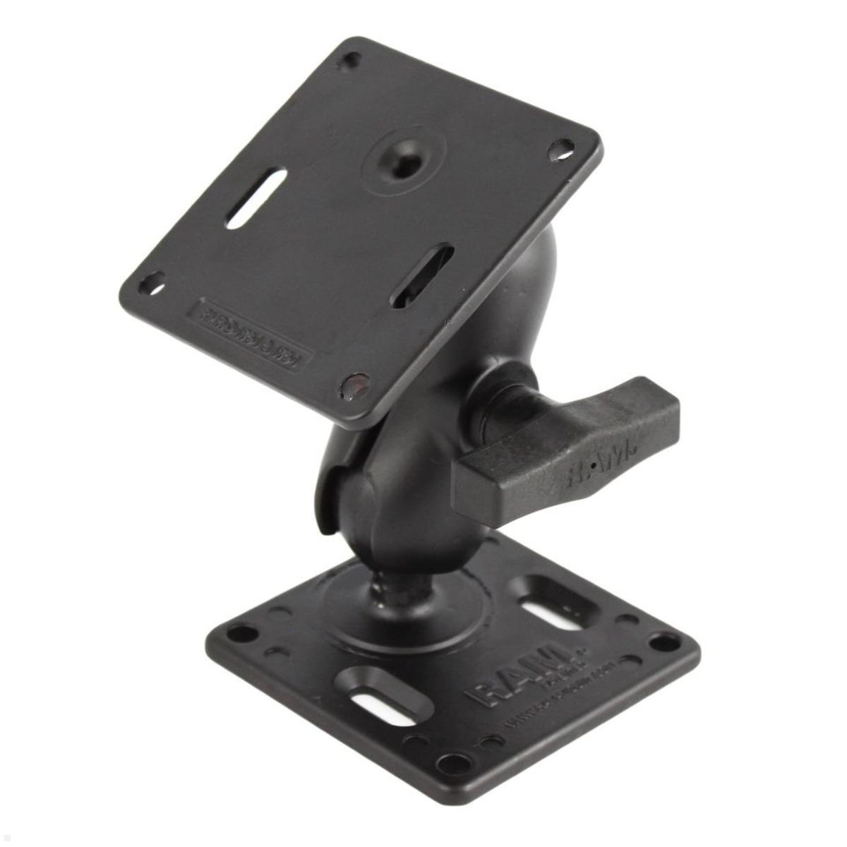 RAM Mounts Aufbau-Set - 2x VESA-Platte (75x75 mm), kurzer Verbindungsarm, C-Kugel (RAM-102U-B-2461), RAM Mounts VESA Halterungsset Monitor